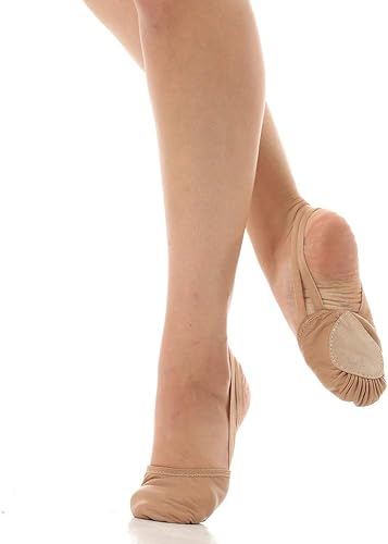 VFBallet 09 Beige Tan Leather Lyrical Half Sole Ballet Shoe